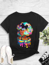 Load image into Gallery viewer, Fashion women's printed round neck pullover T-shirt
