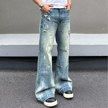 Load image into Gallery viewer, Splatter Paint Ripped Flared Jeans Pants
