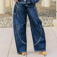 Load image into Gallery viewer, Stylish Stitched Curved Hem Denim Pants
