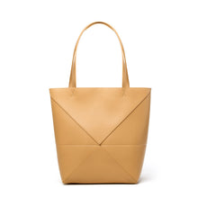 Load image into Gallery viewer, Large capacity single shoulder geometric splicing folding bucket bag
