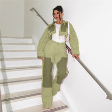 Load image into Gallery viewer, patchwork color contrast high waisted loose casual jeans for women
