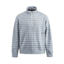 Load image into Gallery viewer, Letter Embroidery Stripe Spliced Half-Zip Hooded Sweatshirt Men
