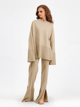 Load image into Gallery viewer, Two Piece Autumn Winter Warm Women Sweaters Tracksuit Thick Warm Knit Sweater + Pant Suit Loose Casual Lady Knit Sets
