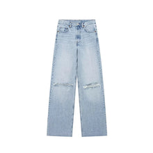 Load image into Gallery viewer, Women New Fashion Jeans Casual Wide Leg Loose Denim Pants For Women High Waist Hole Jeans
