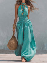 Load image into Gallery viewer, Sleeveless hanging neck lantern pants jumpsuit for women
