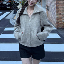 Load image into Gallery viewer, Knit Long Sleeve Open Front Cardigan Jacket
