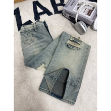 Load image into Gallery viewer, Ripped Denim Pants for Men,Vintage Loose Wide Leg Design Long Trousers
