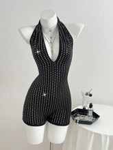 Lade das Bild in den Galerie-Viewer, Deep V-Neck Tie Up Backless Jmpsuit
