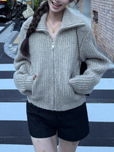 Load image into Gallery viewer, Knit Long Sleeve Open Front Cardigan Jacket
