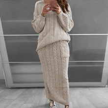 Load image into Gallery viewer, Women Winter Knitted Sweater Tops And Skirt Autumn Slim Crop Tops Women Sweater Skirts 2 Piece Sets
