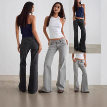 Load image into Gallery viewer, Elastic Slim Fit Solid Color Flared Jeans for Women
