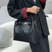 Load image into Gallery viewer, Figure-8 Shaped Metal Bow Genuine Leather Tote Bag
