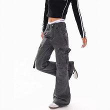 Load image into Gallery viewer, Washed Belted Cargo Jeans for Men and Women

