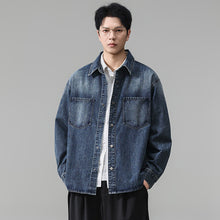 Load image into Gallery viewer, Men's Retro Washed Denim Long Sleeve Casual Loose Workwear Shirt Jacket
