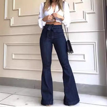 Load image into Gallery viewer, High-Waisted Hip-Lifting Belted Slim Fit Flared Jeans for Women
