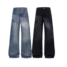 Load image into Gallery viewer, Denim Pants Men's Design Desert Style Flared Tapered Fit Casual Straight Leg Jeans
