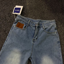 Load image into Gallery viewer, Denim Pants Men's Suede Patchwork Design Loose Straight Leg Casual Trousers
