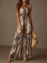Load image into Gallery viewer, Printed Camisole Backless Loose Wide Leg Jumpsuit
