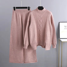 Load image into Gallery viewer, Women Sweater  Wide Leg Pant Two Piece Sets
