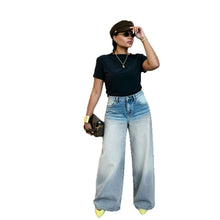 Load image into Gallery viewer, Faded Washed Gradient Catwhisker Denim Pants Fashion Vintage Style Bottoms
