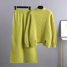 Load image into Gallery viewer, Women Sweater  Wide Leg Pant Two Piece Sets

