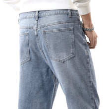 Load image into Gallery viewer, Retro Washed Blue Denim Pants Men's Jeans
