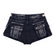 Load image into Gallery viewer, Deconstructing Water Washed Belt Ultra Short Jeans for Women
