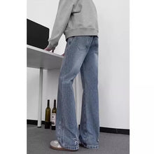 Load image into Gallery viewer, Star Embroidery Black Jeans Men Street Style Straight Fit Slim Tapered Long Pants

