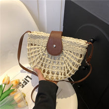 Load image into Gallery viewer, Straw woven bag women's beach bag crossbody shoulder bag armpit saddle bag
