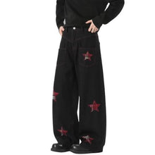 Load image into Gallery viewer, Star Applique Pocket Reversible Design Denim Pants
