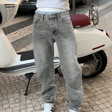 Load image into Gallery viewer, Casual Men's Gray Designer Jeans, Fashion Distressed Vintage Washed Denim Pants
