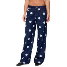 Load image into Gallery viewer, New casual and personalized dark polka dot jeans for women
