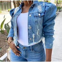 Load image into Gallery viewer, Autumn Women Sexy Ripped Denim Jackets
