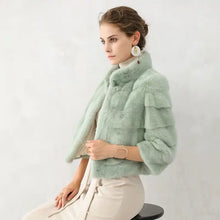 Load image into Gallery viewer, Women's Natural Mink Fur Jacket, Real Mink Fur Jacket, Short Coat, Warm Casual Jacket, Fashion, New
