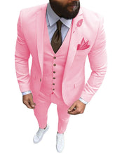 Load image into Gallery viewer, Men's Suits Prom Tuxedo Slim Fit 3 Piece Groom Wedding Suit For Men Custom Blazer Terno Masuclino 3 Pieces (jacket+vest+pant)

