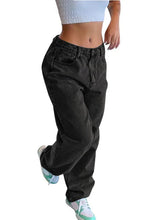 Load image into Gallery viewer, Vintage Wide Leg Women Denim Solid Jeans
