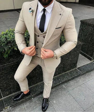 Load image into Gallery viewer, Men's Suits Prom Tuxedo Slim Fit 3 Piece Groom Wedding Suit For Men Custom Blazer Terno Masuclino 3 Pieces (jacket+vest+pant)
