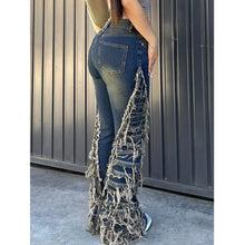 Load image into Gallery viewer, Women Denim Tassel High Waist Sexy Jeans
