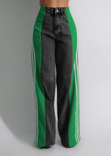 Load image into Gallery viewer, Multi-Color Side Stripe Wide-Leg Jeans
