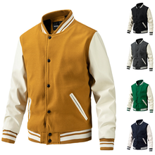 Load image into Gallery viewer, Men Baseball  Patchwork Custom Varsity Bomber Jacket
