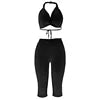 Lade das Bild in den Galerie-Viewer, V Neck New Casual Knitting Bikini  Five-Part Pants Two-piece Set
