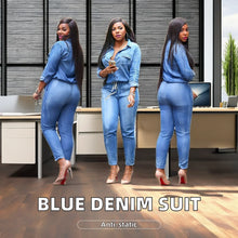 画像をギャラリービューアに読み込む, Casual Women's Long Style Denim Jumpsuit
