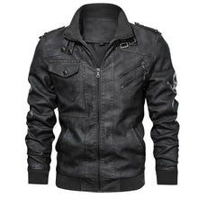 Load image into Gallery viewer, KB New Men's Leather Jackets Autumn Casual Motorcycle PU Jacket Biker Leather Coats Brand Clothing EU Size SA722
