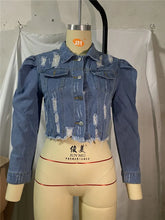 Load image into Gallery viewer, Autumn Women Sexy Ripped Denim Jackets
