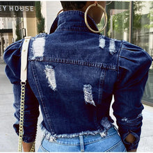 Load image into Gallery viewer, Autumn Women Sexy Ripped Denim Jackets
