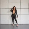Lade das Bild in den Galerie-Viewer, Club Deep V-Neck Long Sleeve High Waist Jumpsuit

