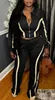 Load image into Gallery viewer, Color Patchwork  Zip Full Sleeve Crop Top Dawstring Pants  Suits
