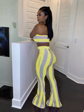 Lade das Bild in den Galerie-Viewer, Women Striped  Crop Top Pants Two Piece Sets
