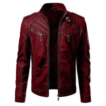 Load image into Gallery viewer, Men Faux Leather Jacket Motorcycle 5Xl Men Jackets Black Jaqueta De Couro Masculina Outwear Male Slim Fit Pu Leather Coats Man
