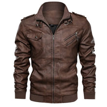Load image into Gallery viewer, KB New Men's Leather Jackets Autumn Casual Motorcycle PU Jacket Biker Leather Coats Brand Clothing EU Size SA722
